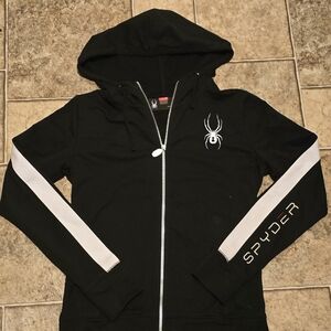SOLD Spyder Black Jacket with White Spider Design - XXS Womens Or Medium Child